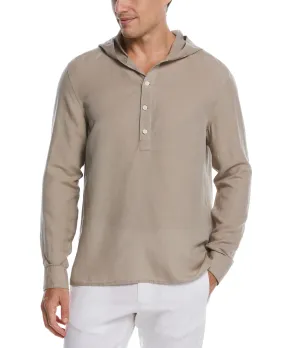 Linen Blend Hooded Shirt