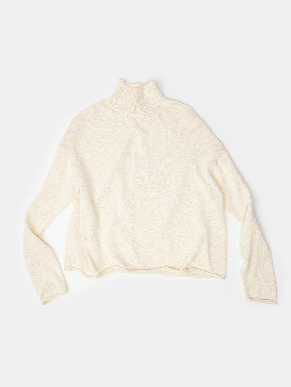 Matilda Pima Cotton Turtleneck in Natural