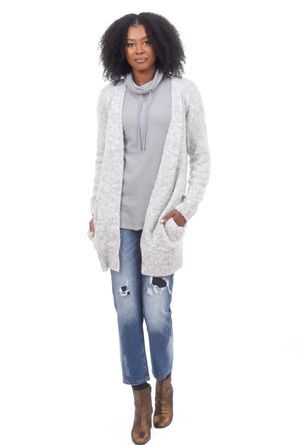 Melissa Long Cardigan, Light Gray