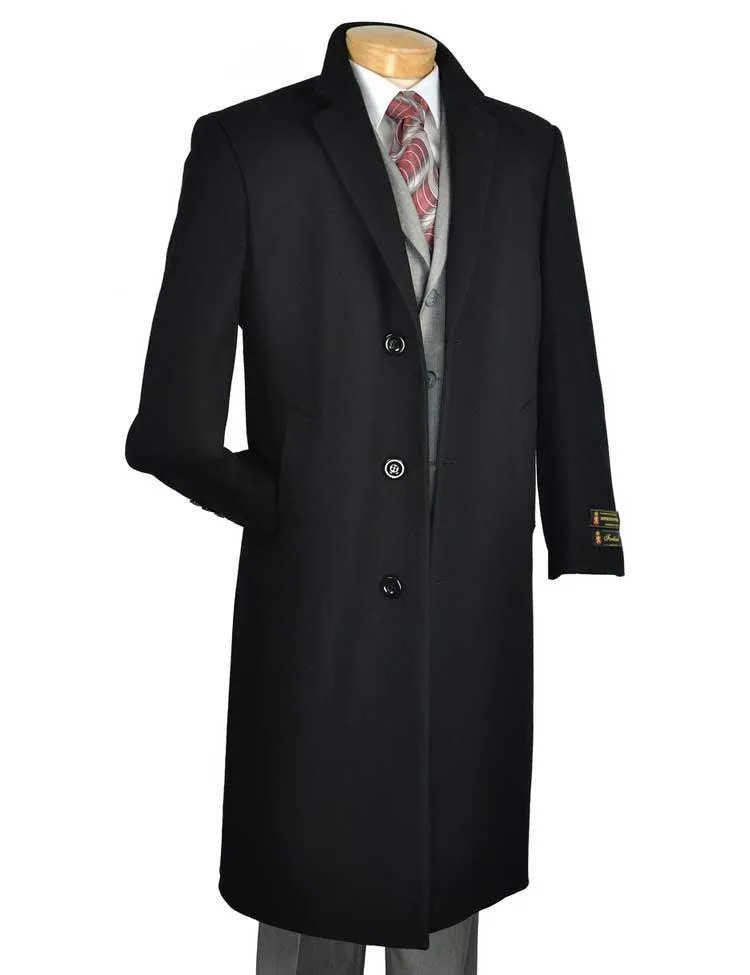 Men’s Full Length Topcoat in Black