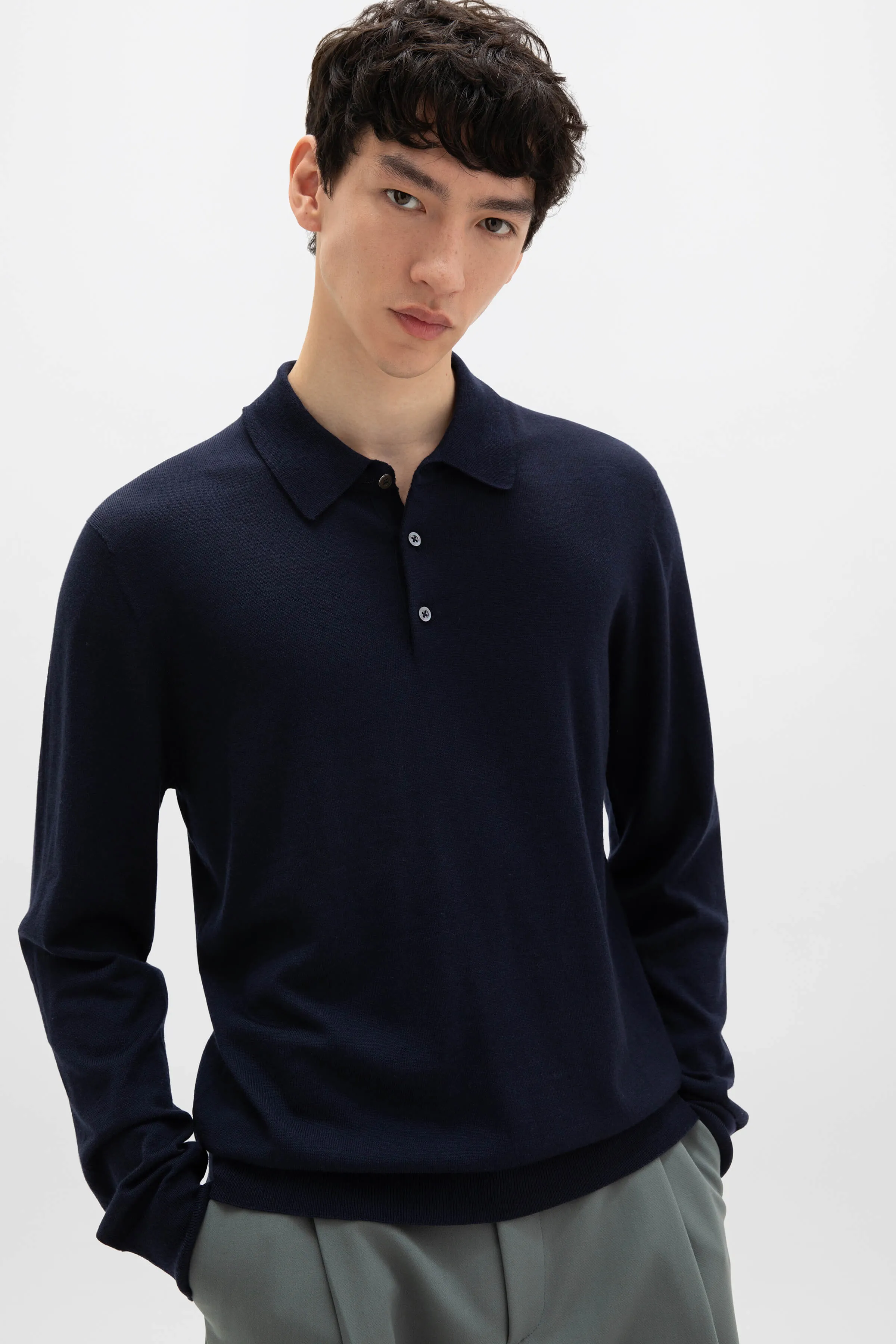 Merino Long Sleeve Poloshirt