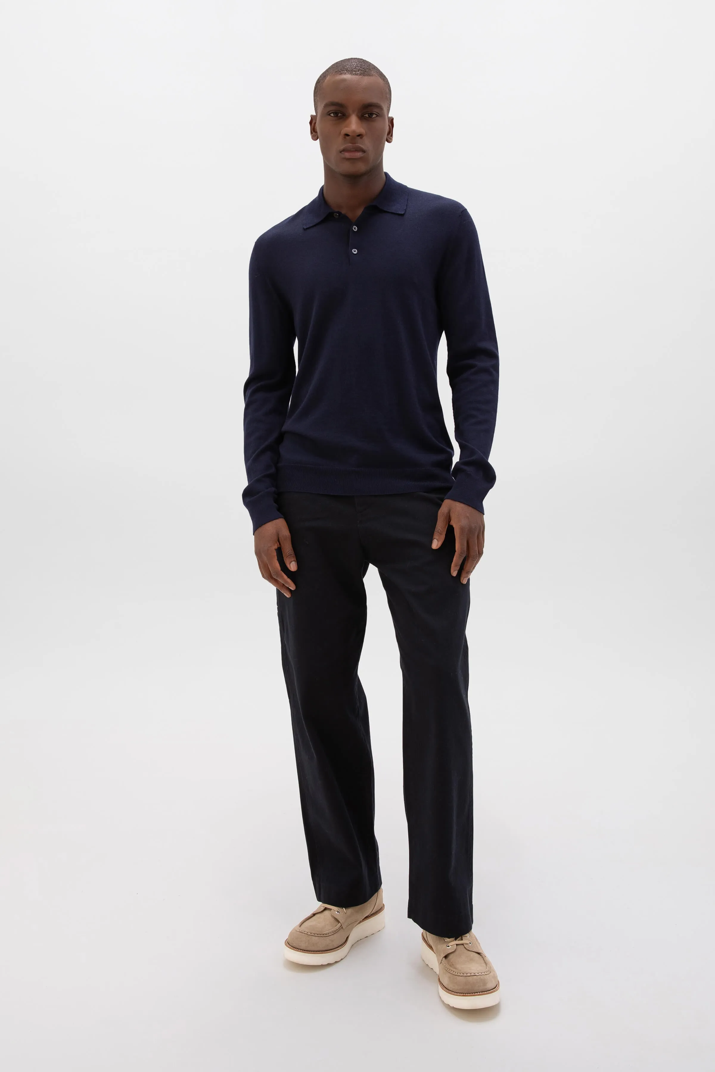 Merino Long Sleeve Poloshirt