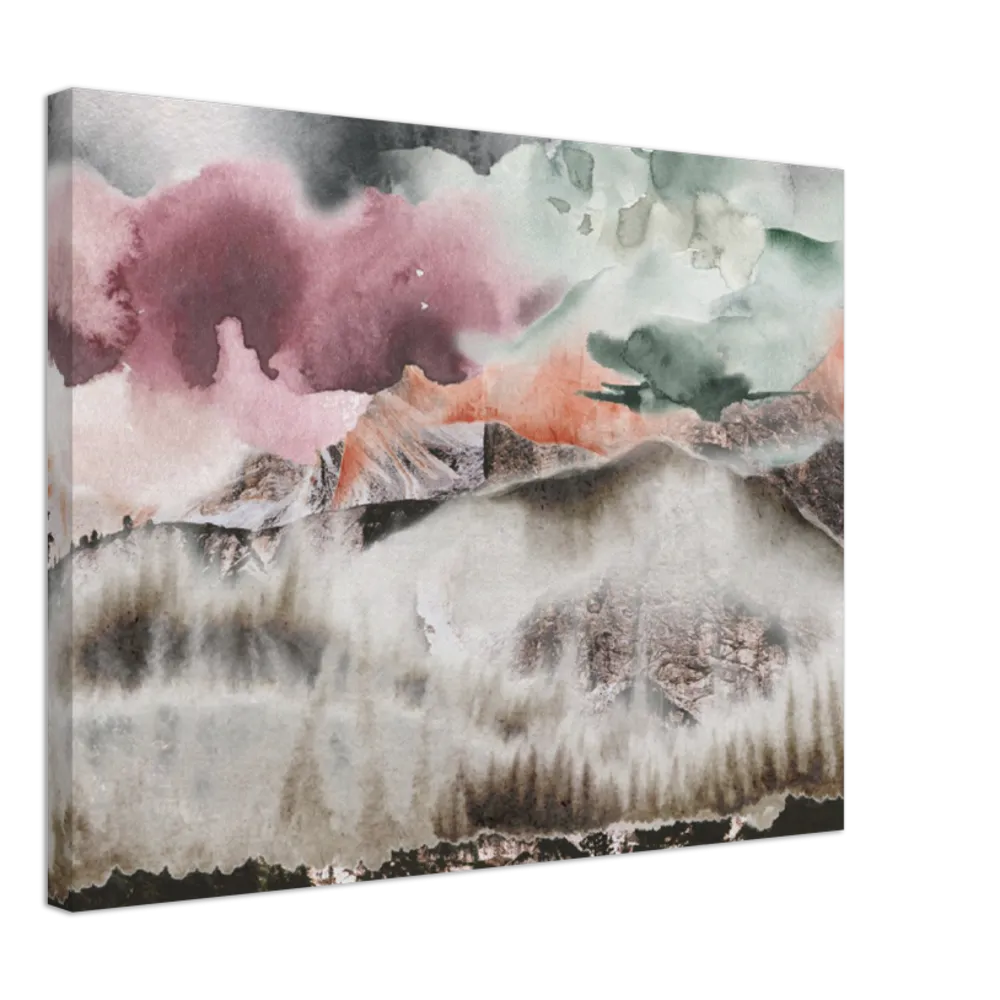 Mountain view abstract digital canvas