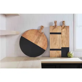 Mudpie Two Black Striped Serving Board