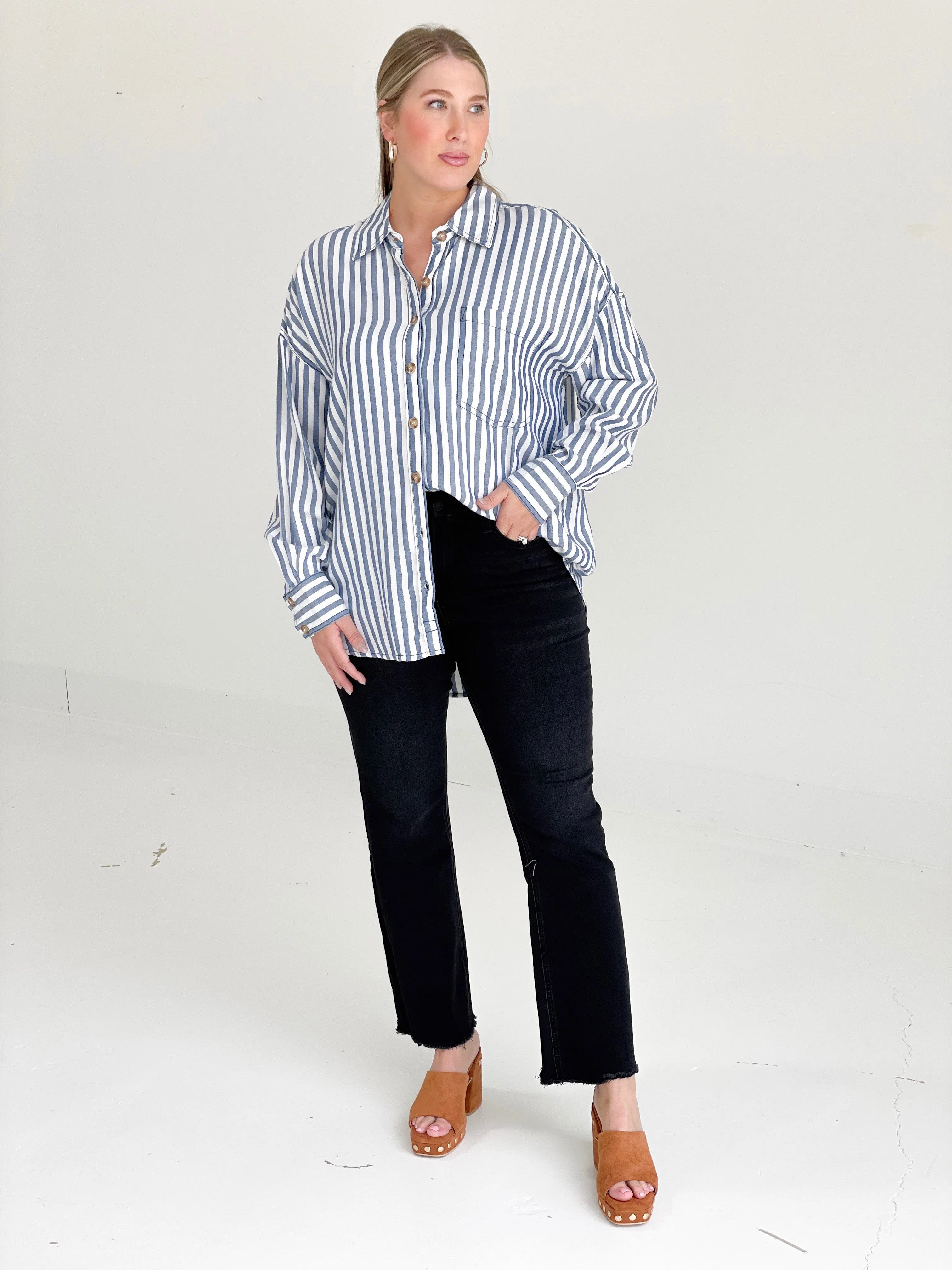 Muriel Striped Blouse - Blue