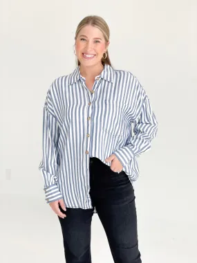 Muriel Striped Blouse - Blue