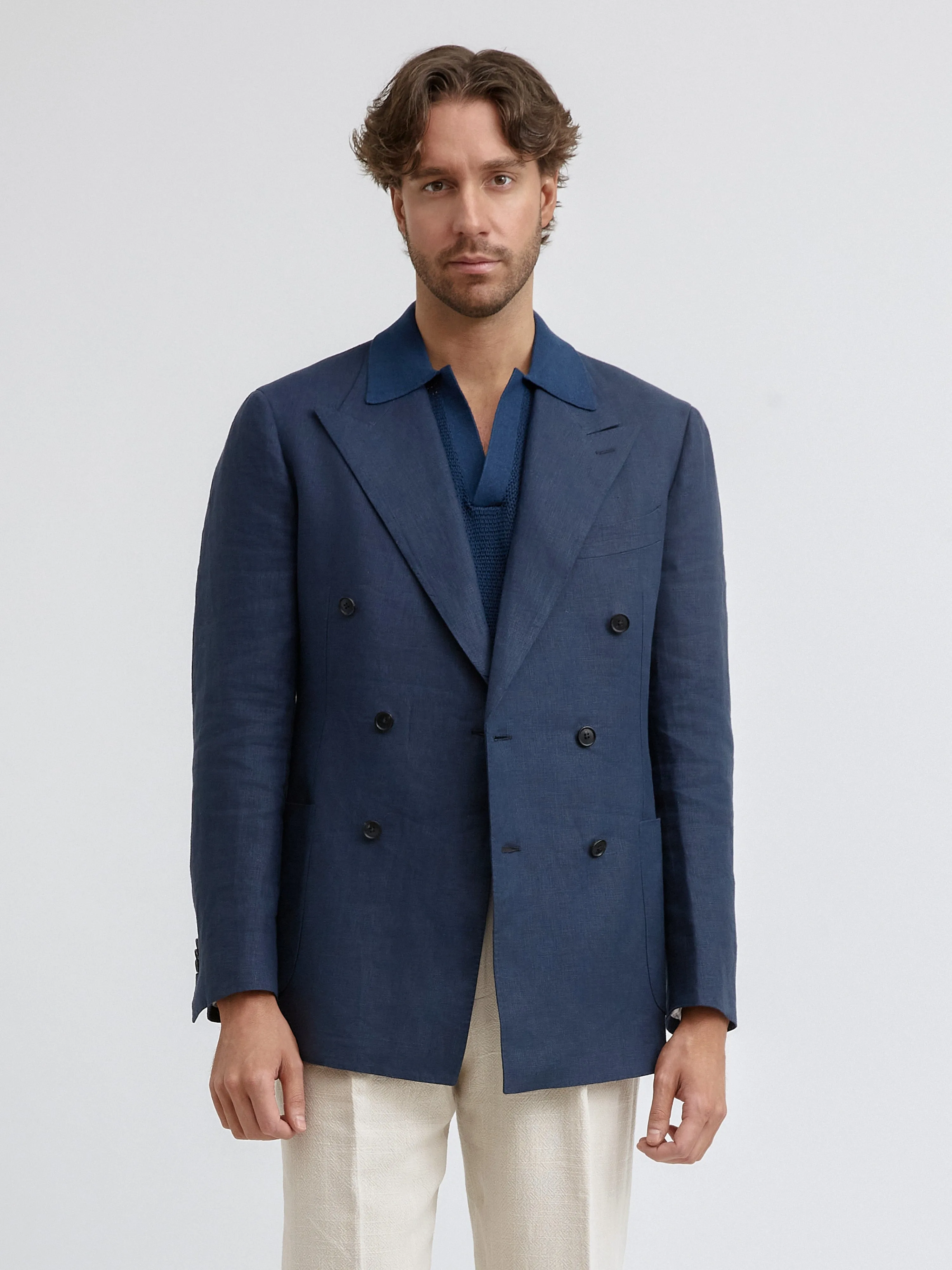 Navy Blue Linen Jacket (DB)