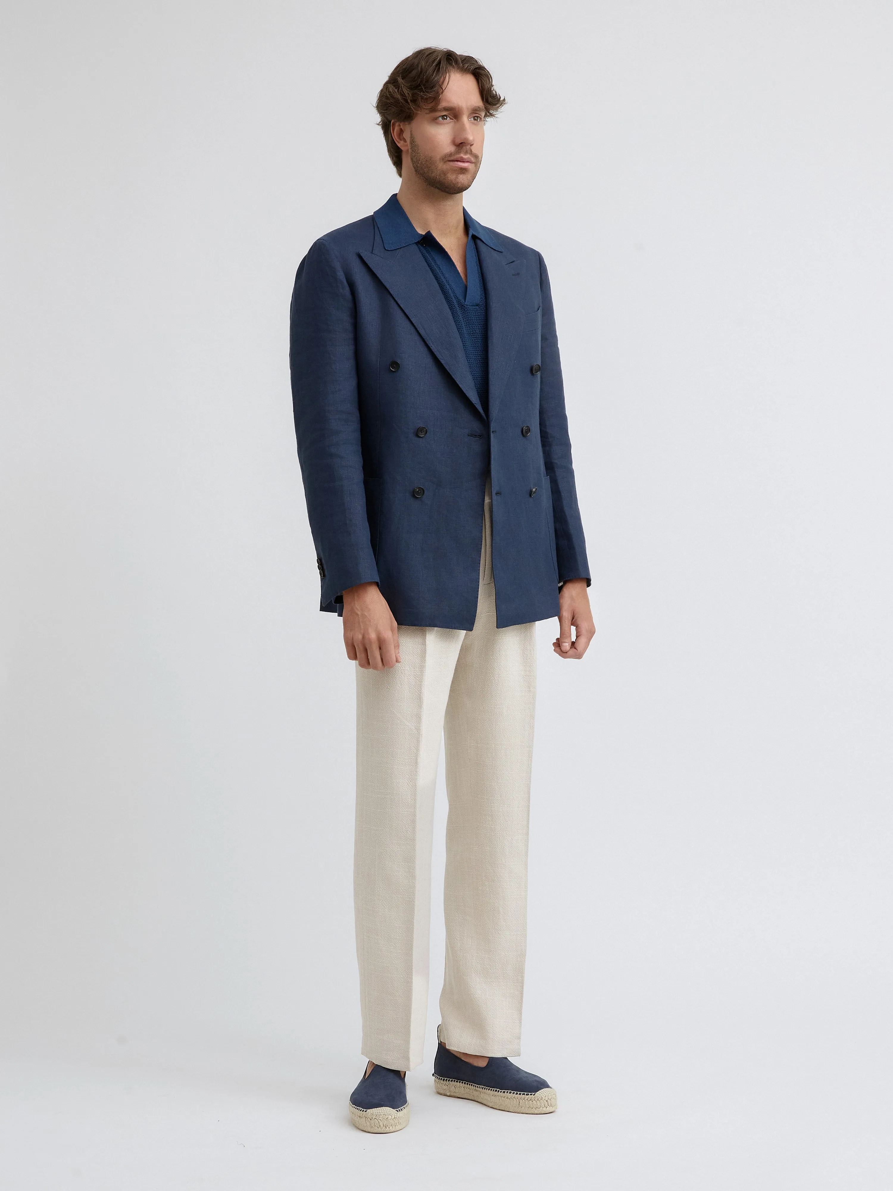 Navy Blue Linen Jacket (DB)