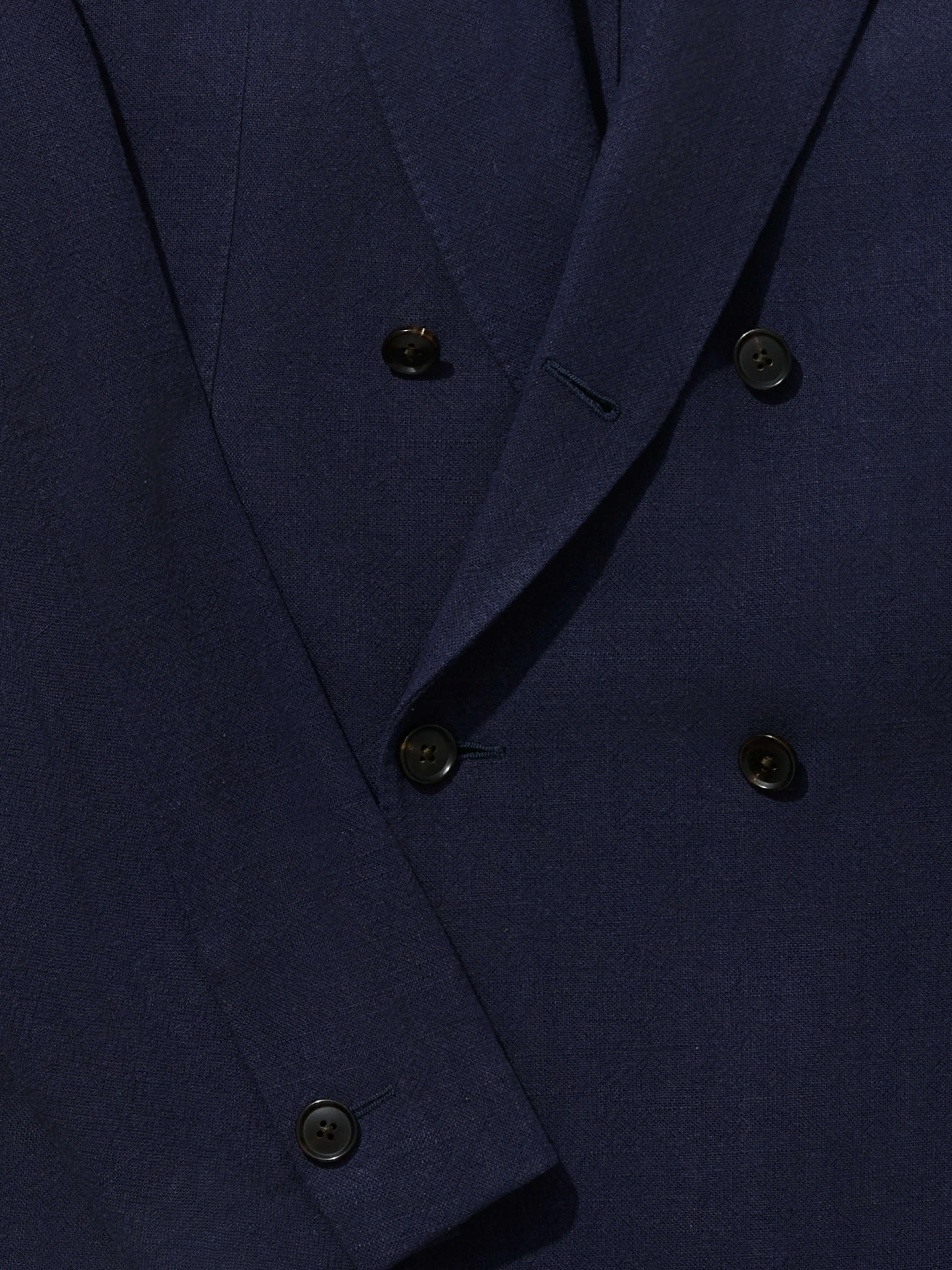 Navy Blue Stonewashed Linen Jacket