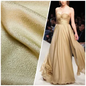 NEW Designer 100% Silk Textured Gold Charmeuse Fabric