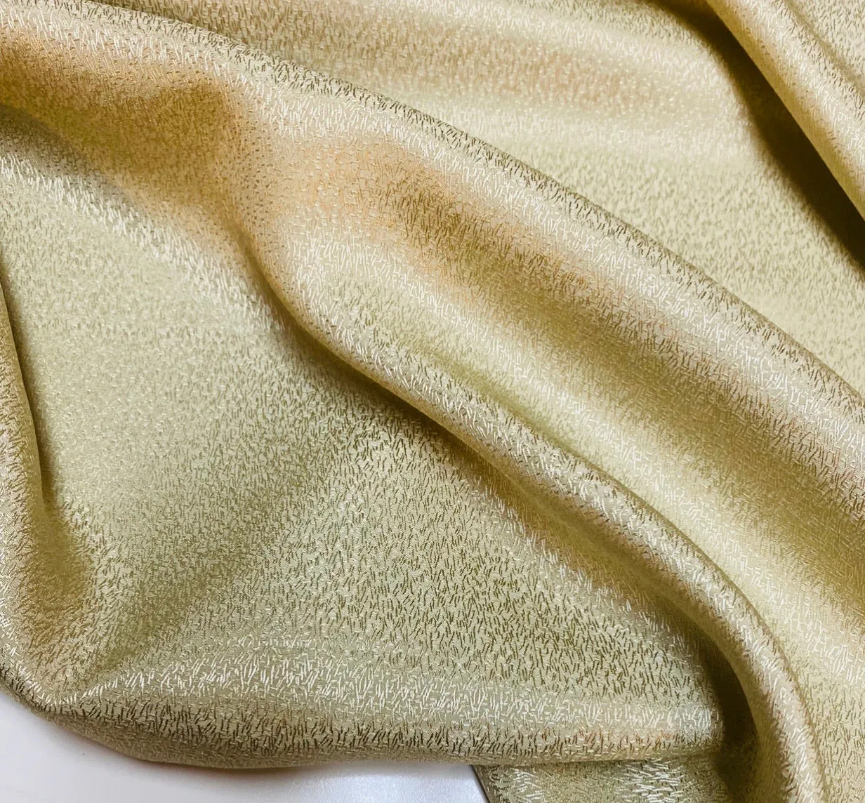 NEW Designer 100% Silk Textured Gold Charmeuse Fabric