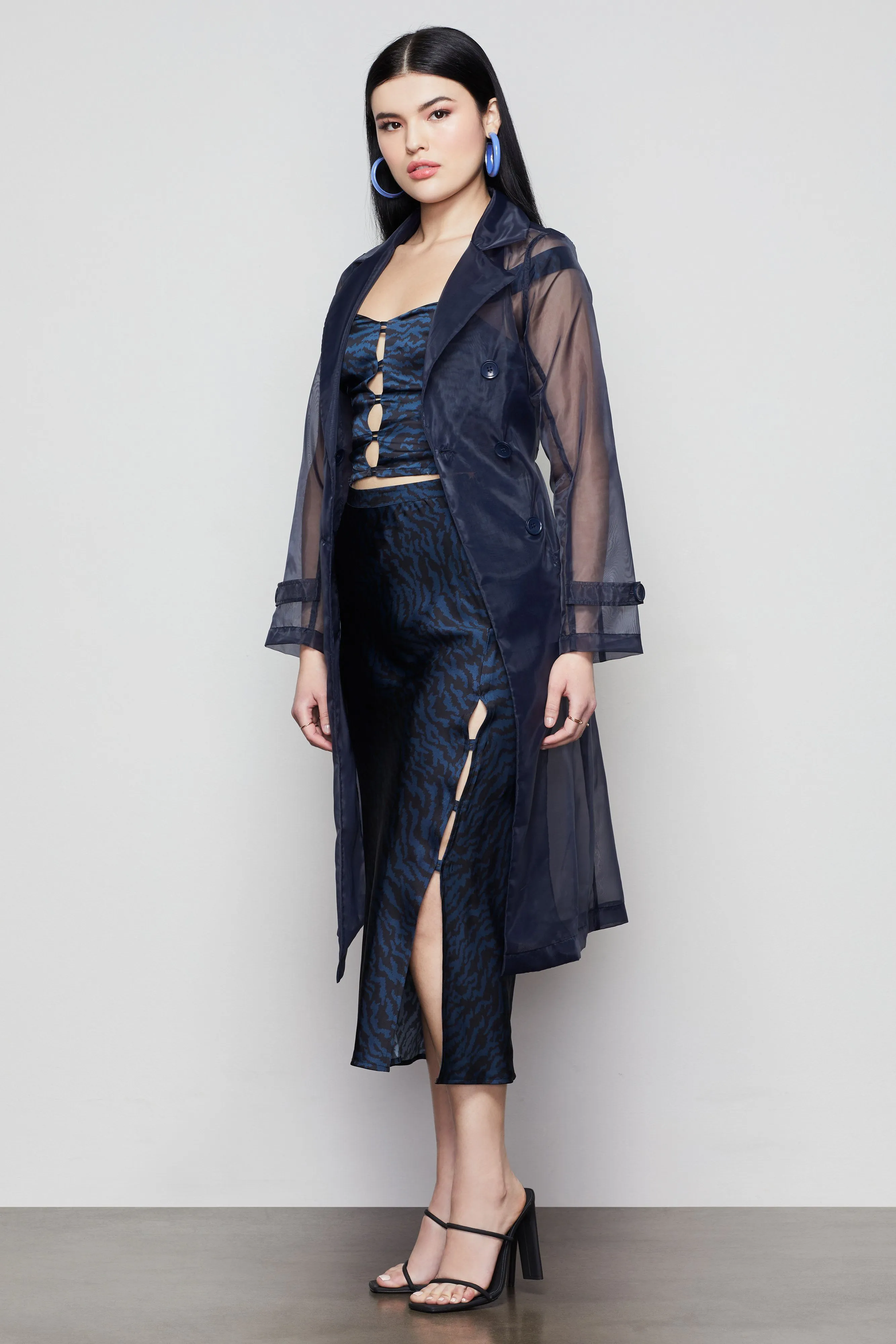 OFF DUTY ORGANZA TRENCH | NAVY001