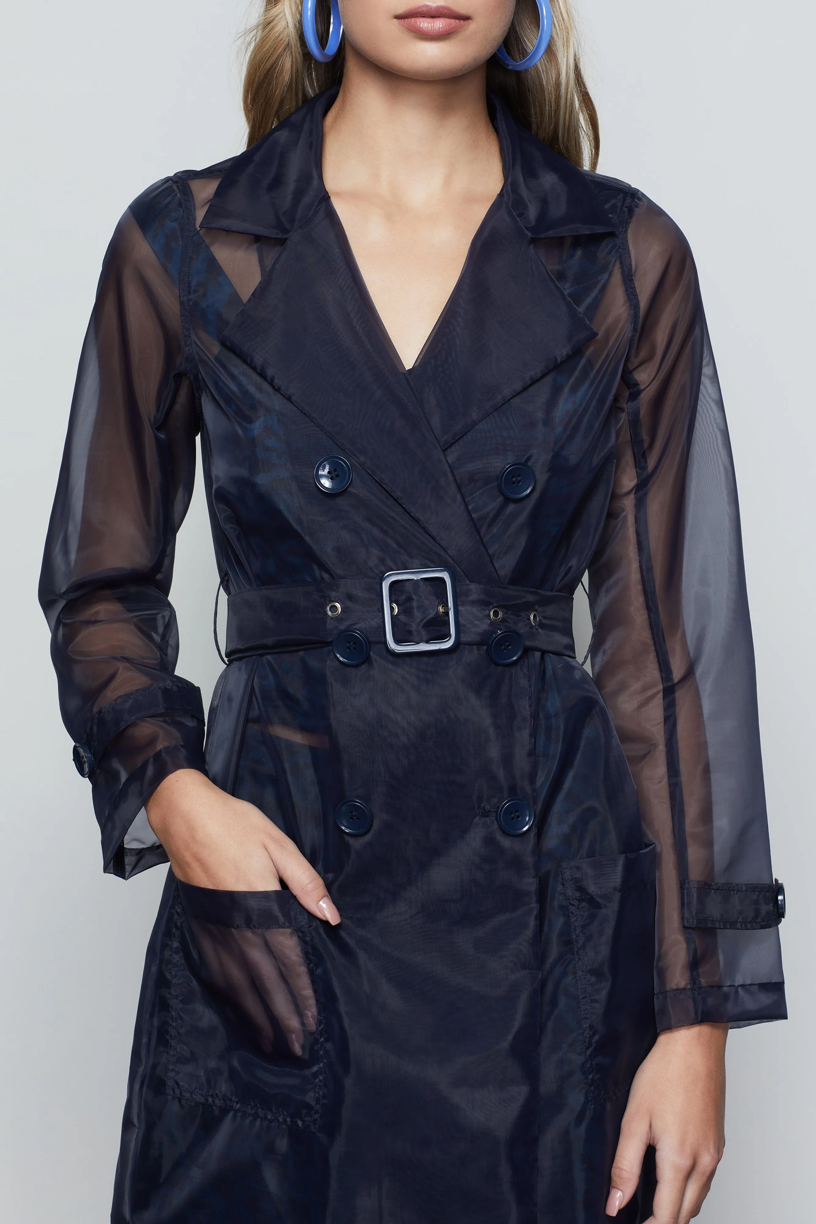 OFF DUTY ORGANZA TRENCH | NAVY001