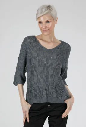 Open Weave Sweater, Gray