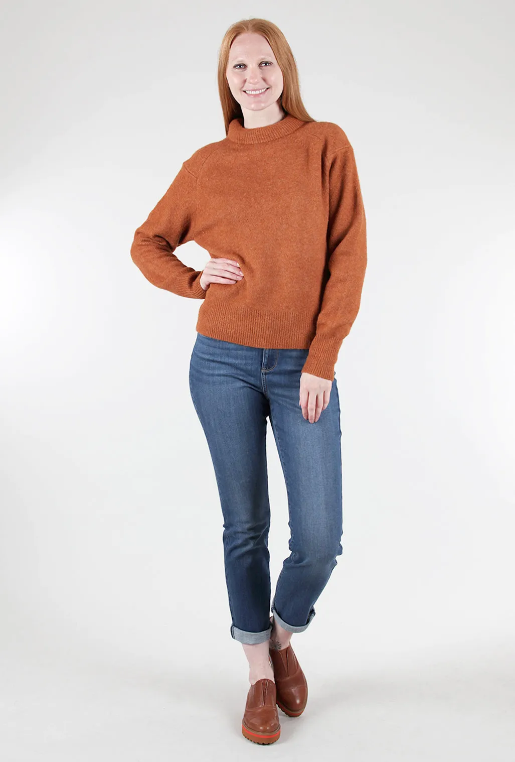 Padded Neckline Sweater, Spice