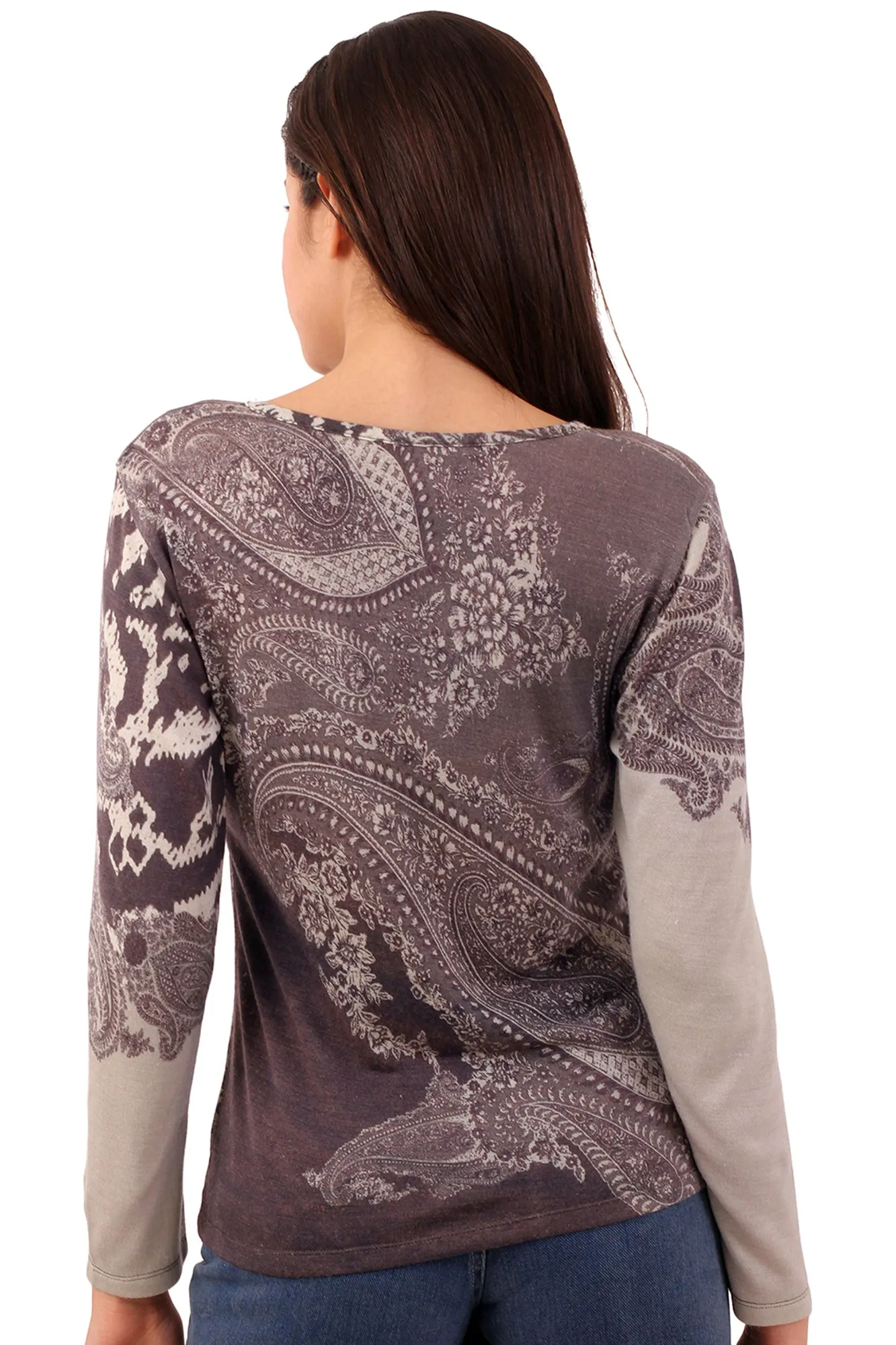 Paisley Top - Grey & Brown