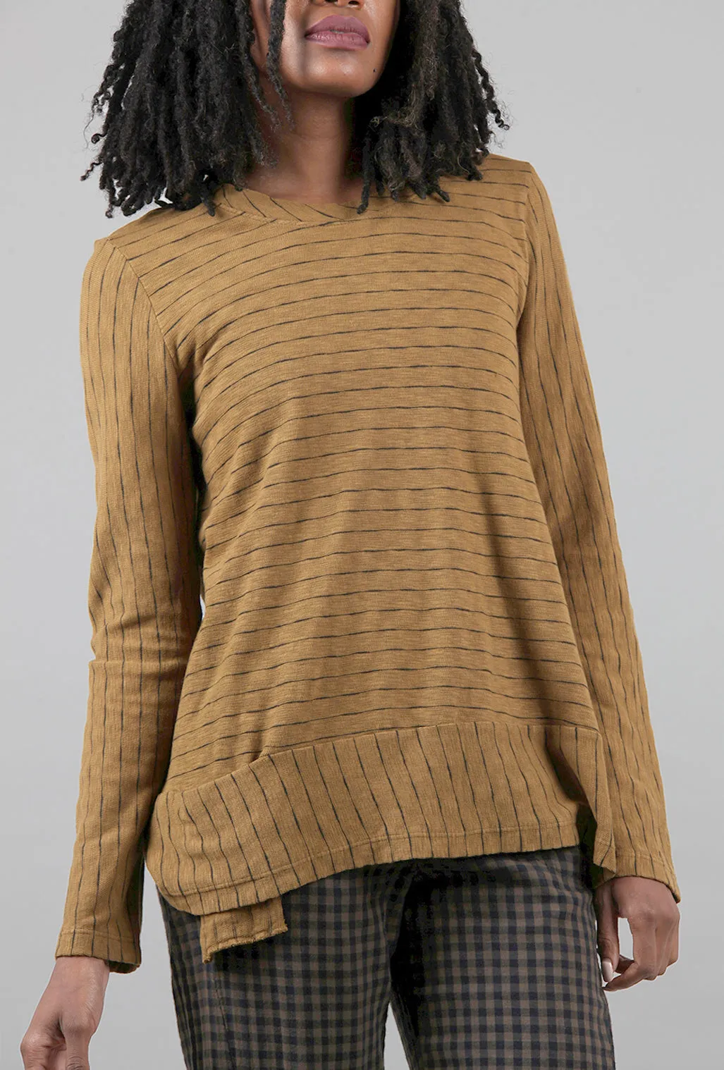 Pique Stripe Sweater, Caramel