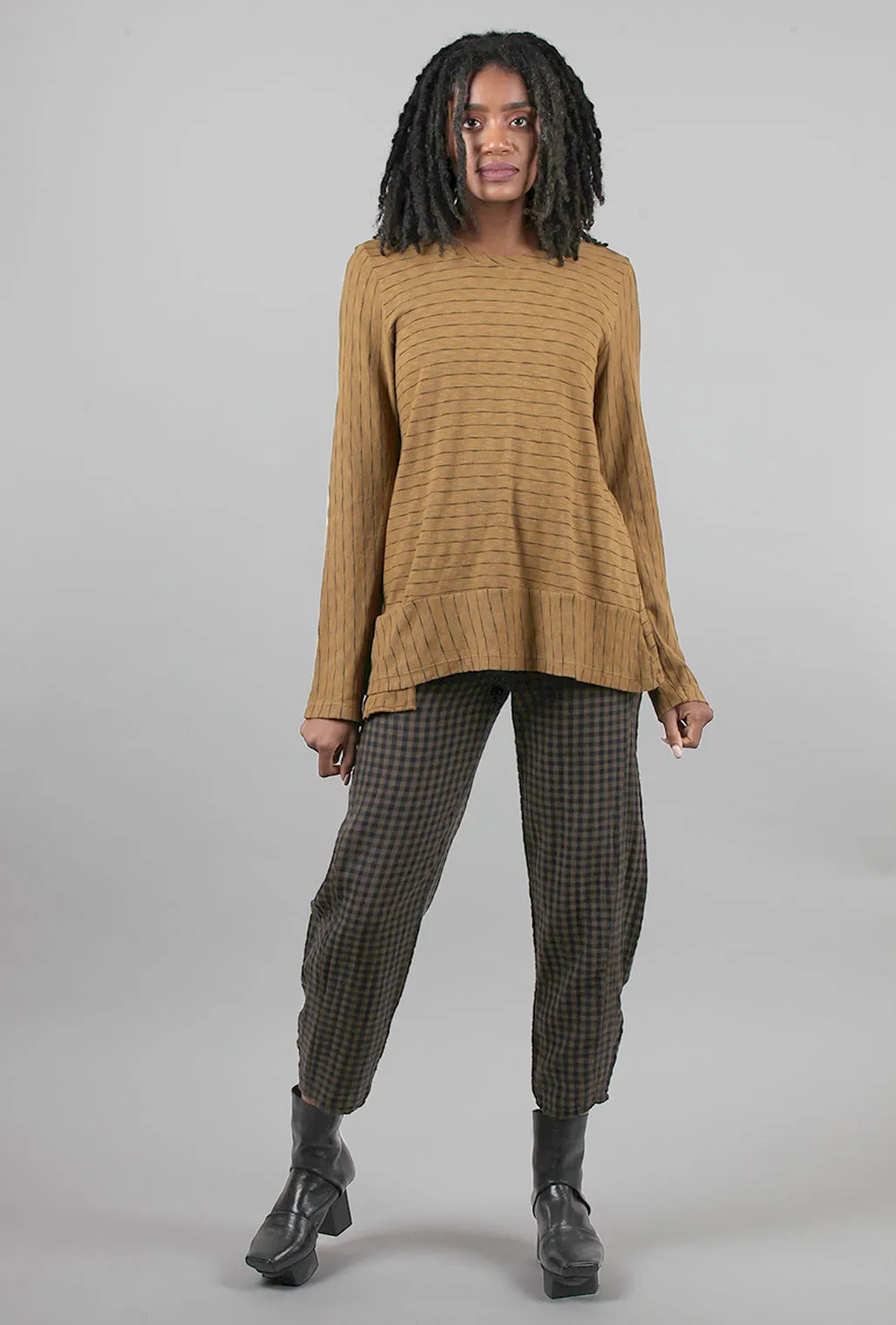 Pique Stripe Sweater, Caramel