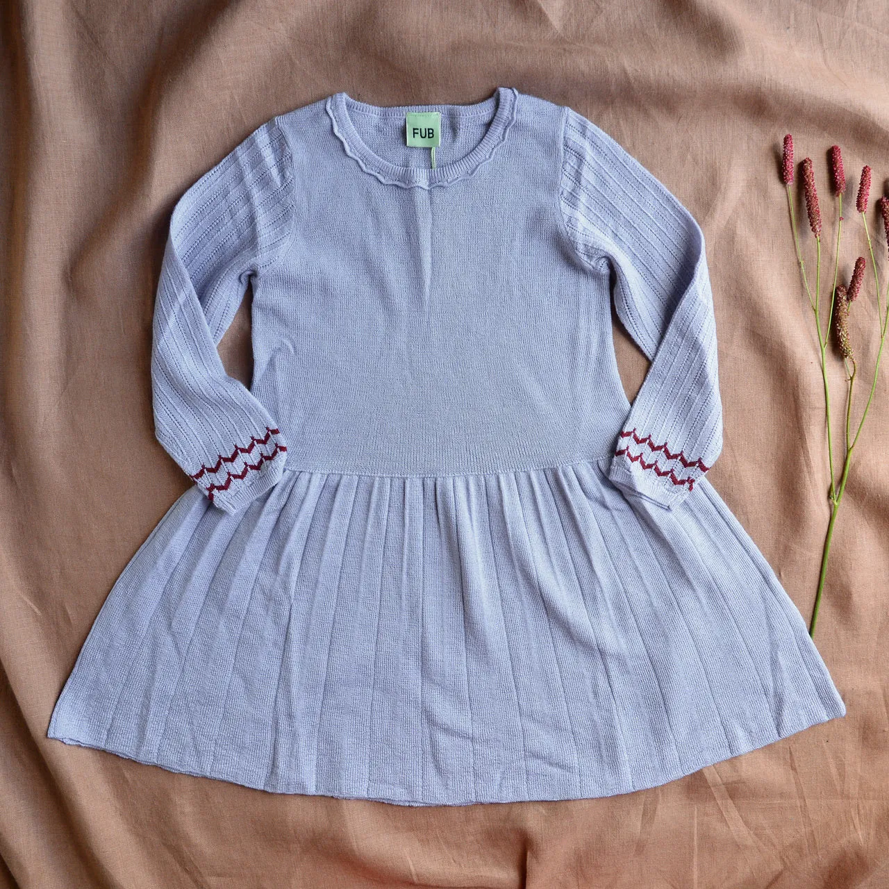 Pointelle Dress in 100% Merino - Lavender AW23 (7-12y) *Last ones