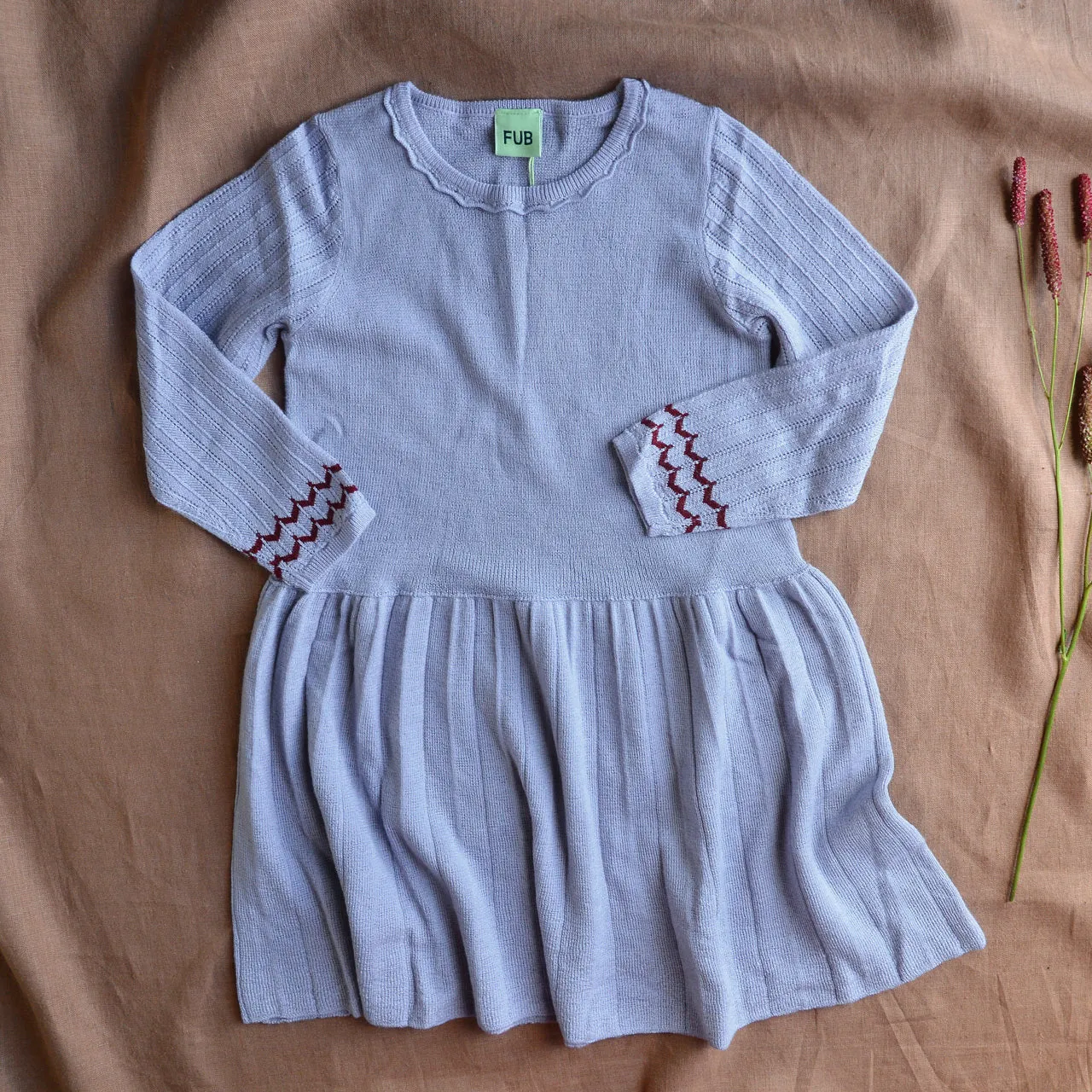 Pointelle Dress in 100% Merino - Lavender AW23 (7-12y) *Last ones