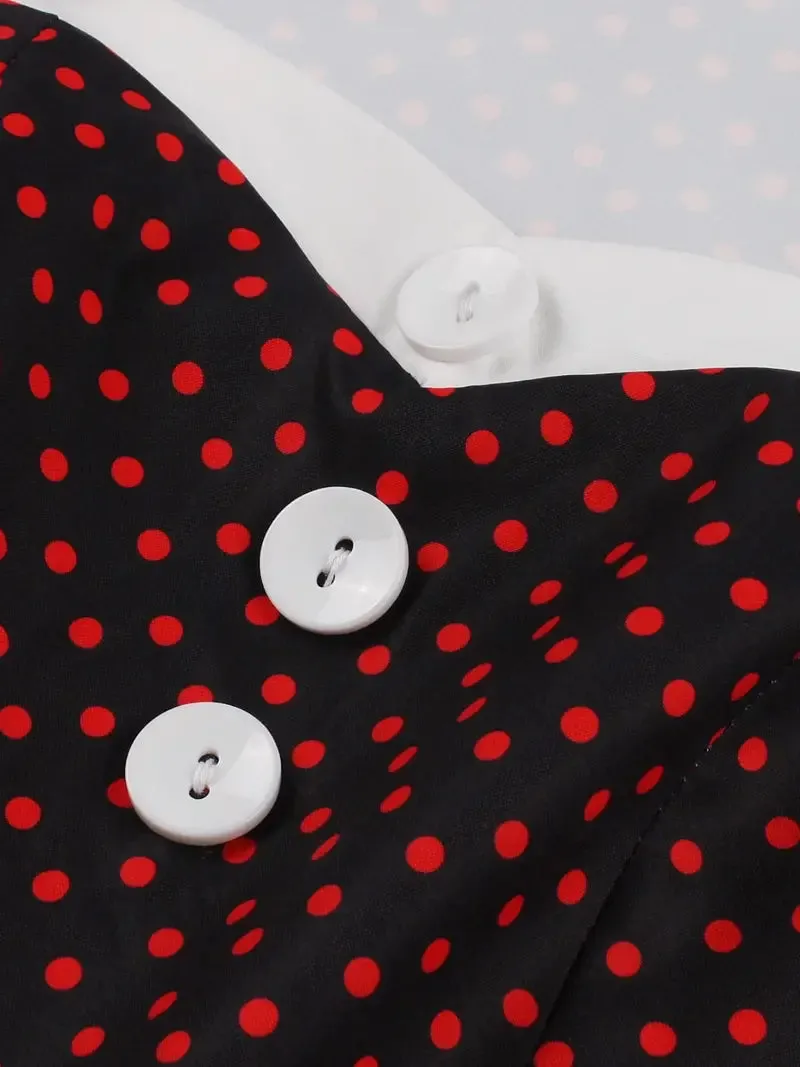 Polka Dot Short Sleeve Vintage Dress