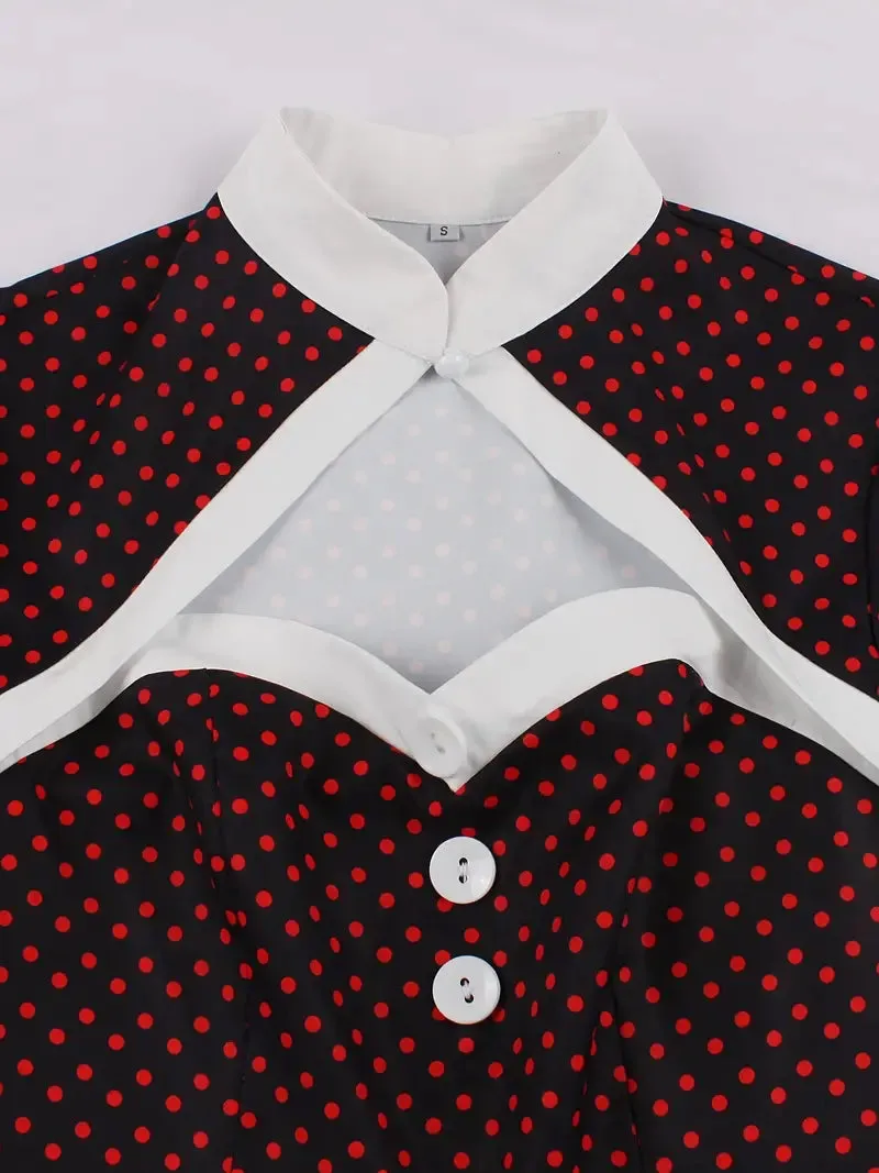 Polka Dot Short Sleeve Vintage Dress