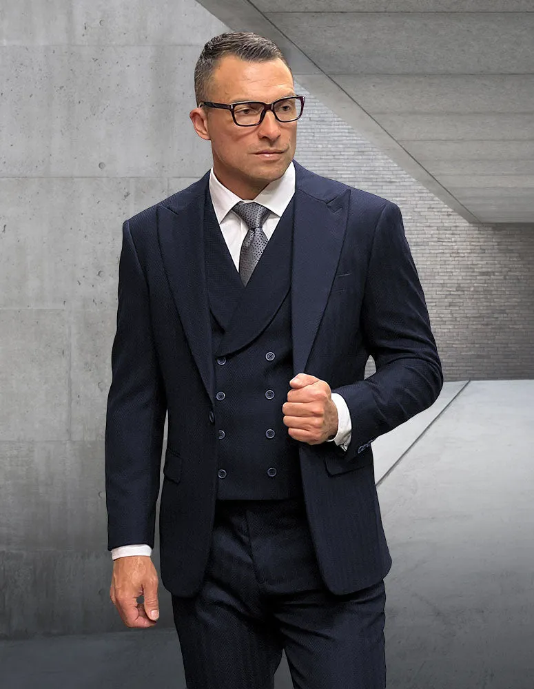 POSITANO 3 PC BLACK TAILORED FIT SUIT