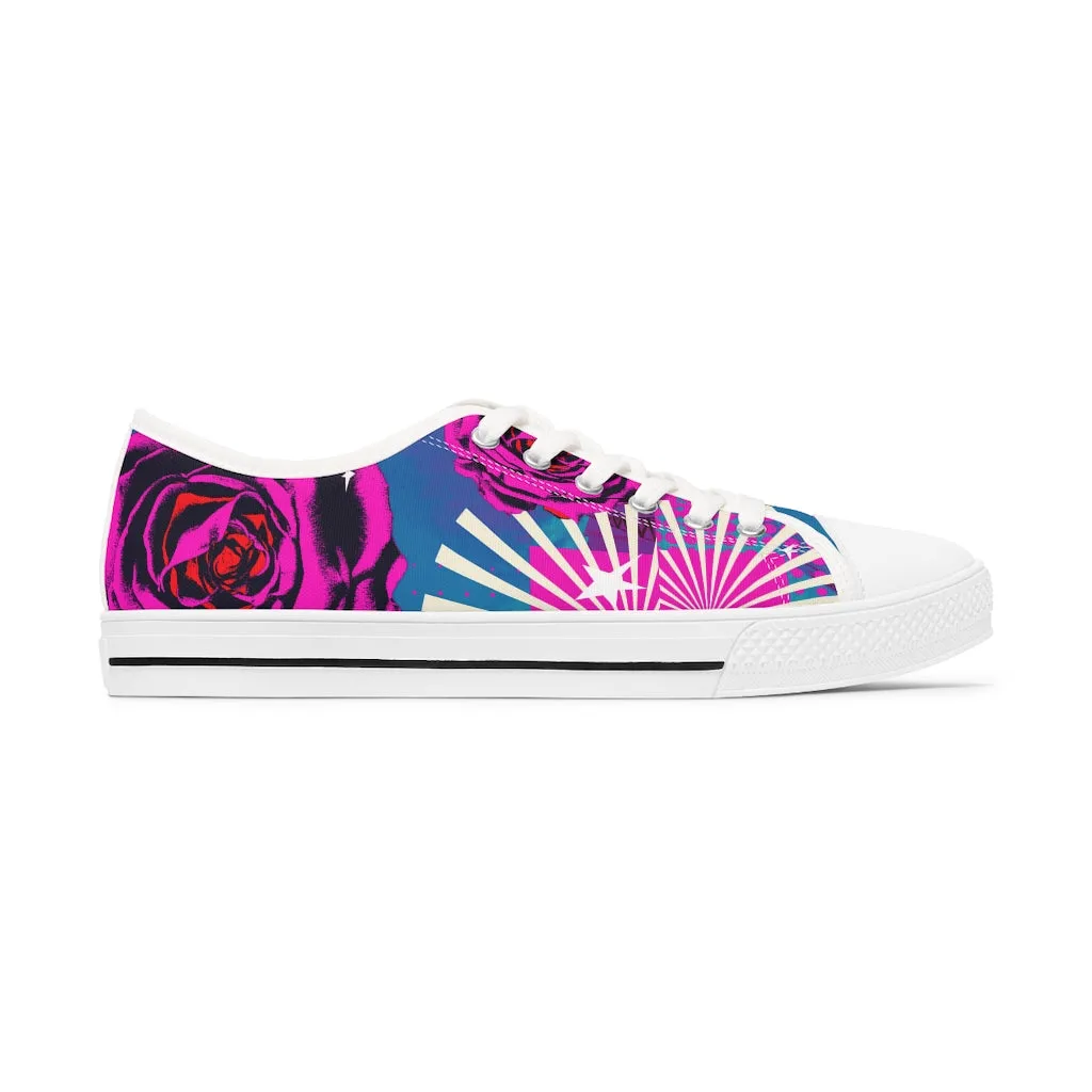 Retro rose Women's Low Top Sneakers