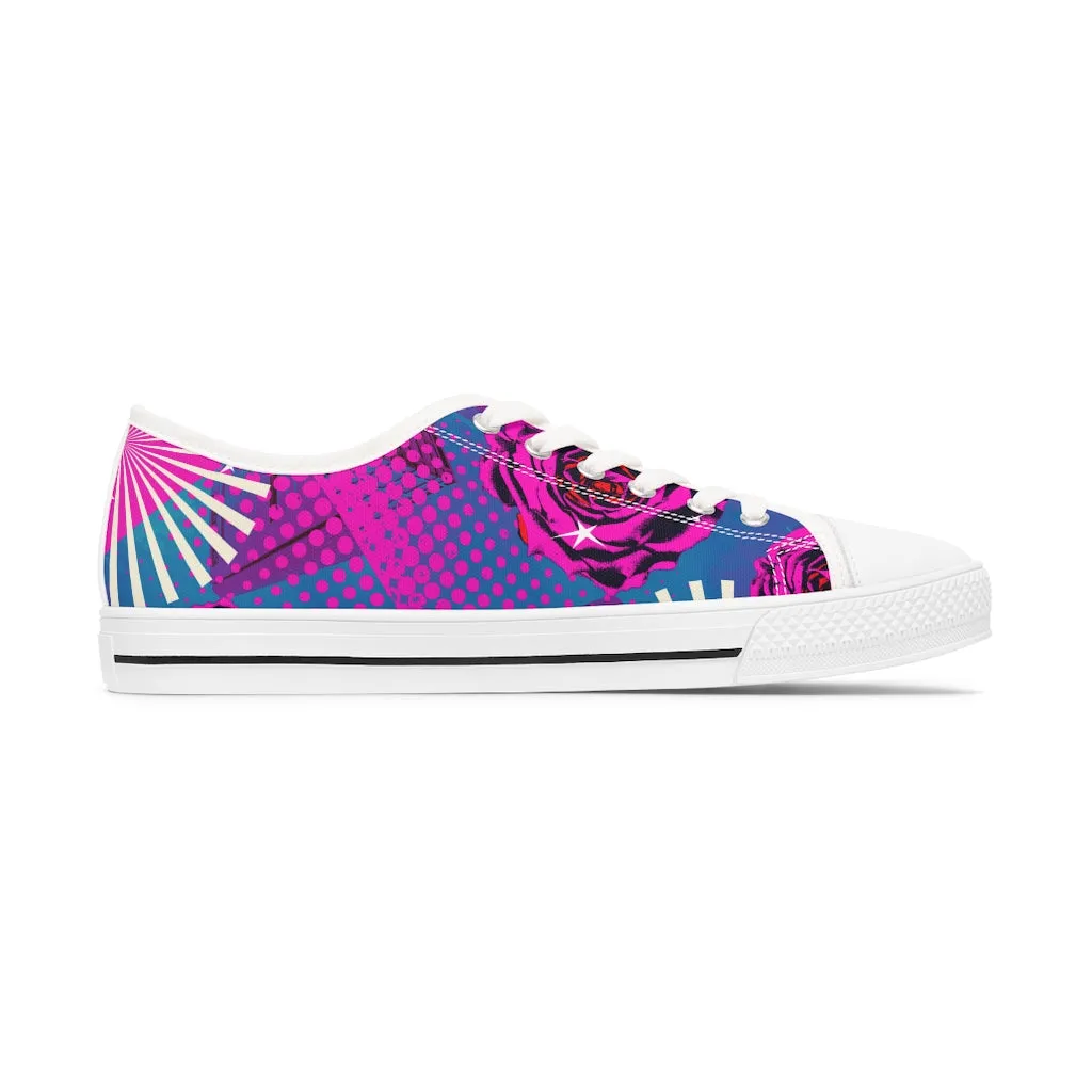 Retro rose Women's Low Top Sneakers