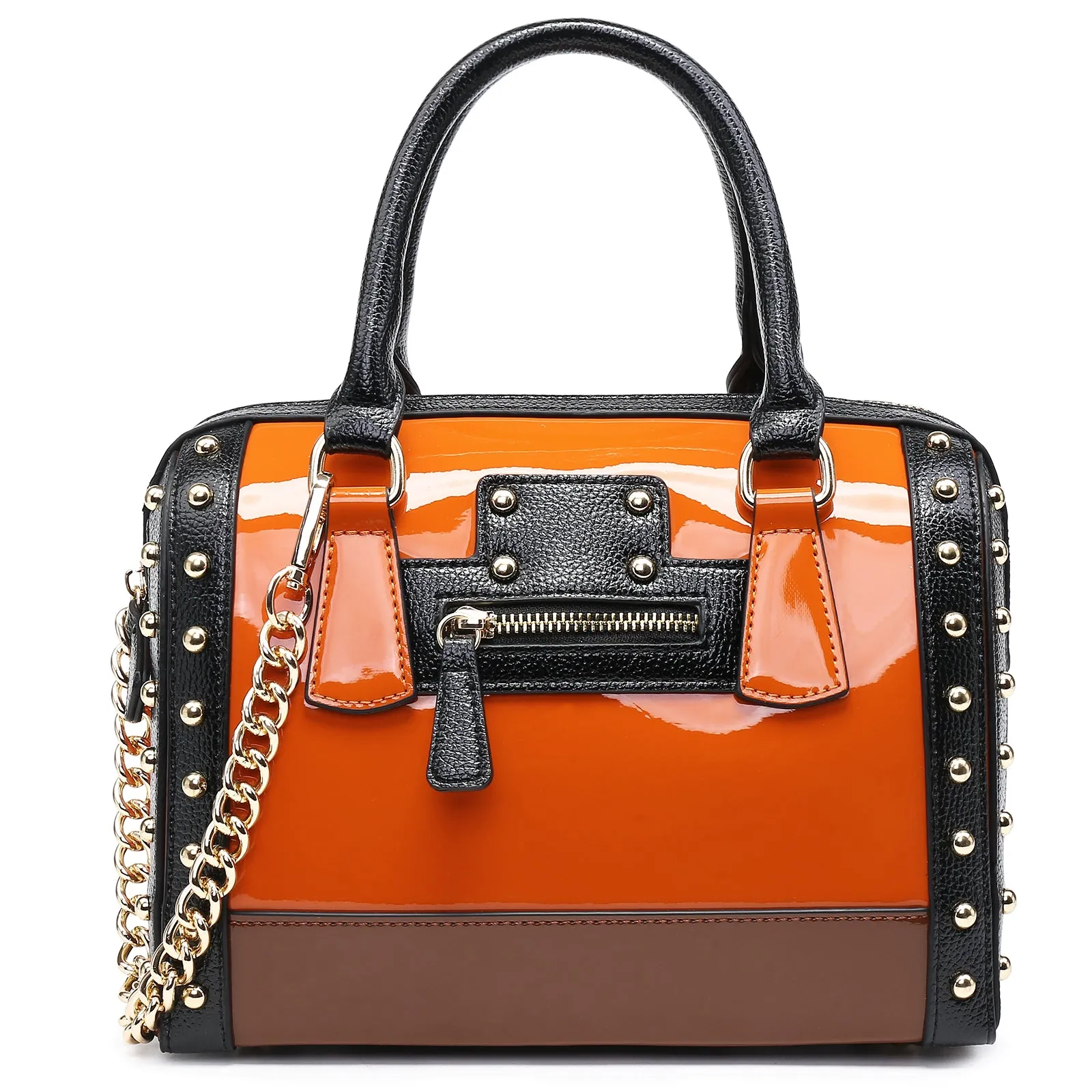 Shiny Patent Handbags Barrel Top Handle Bag for Women l Dasein