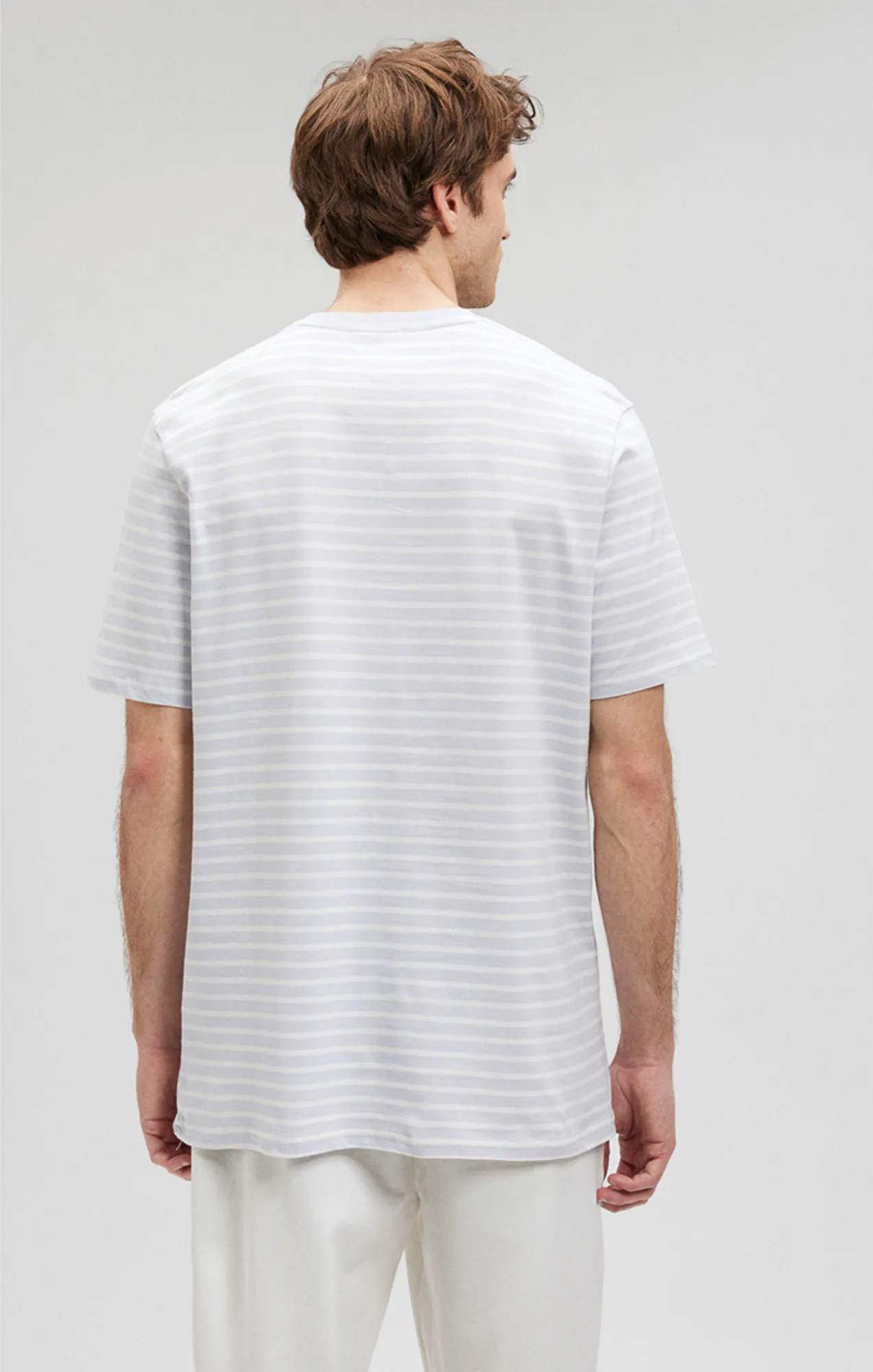 STRIPED CREW NECK T-SHIRT IN ARCTIC ICE