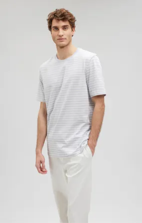 STRIPED CREW NECK T-SHIRT IN ARCTIC ICE