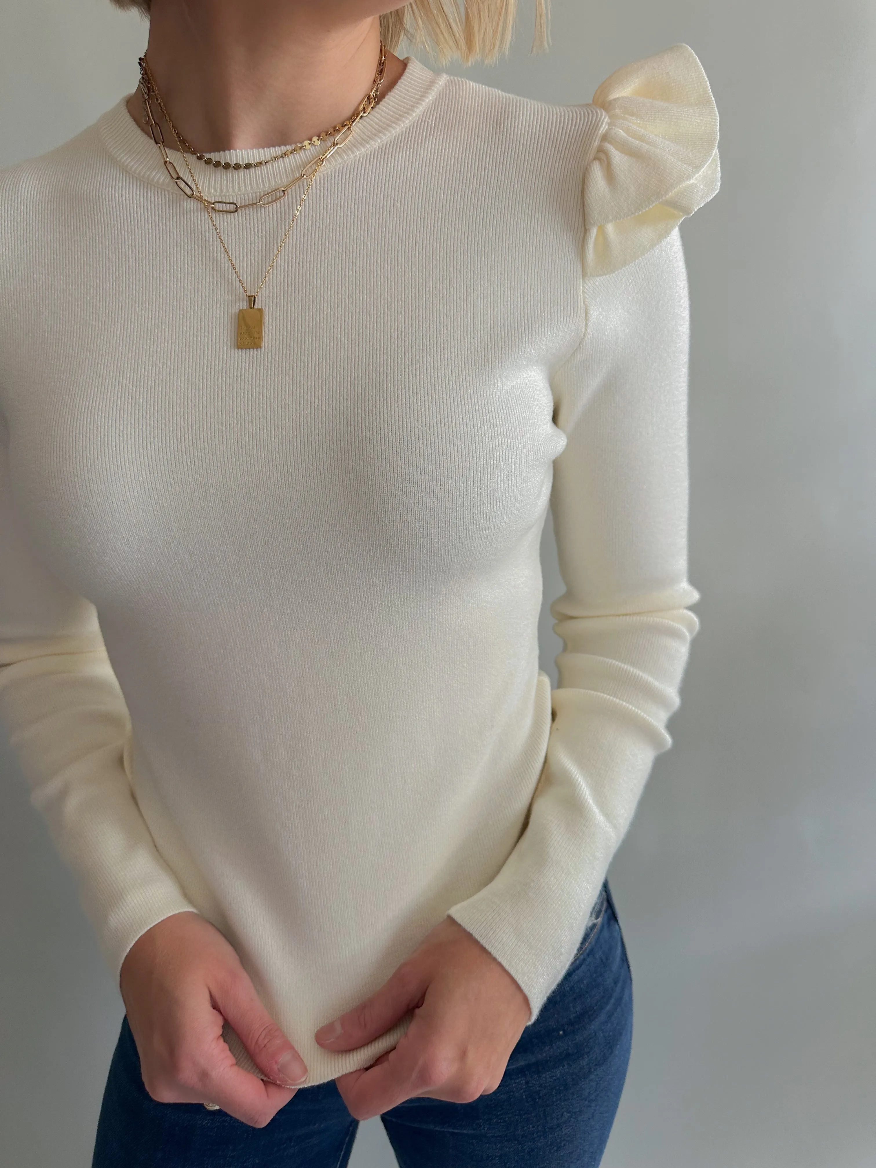 The Fanelli Sweater Top (Cream)