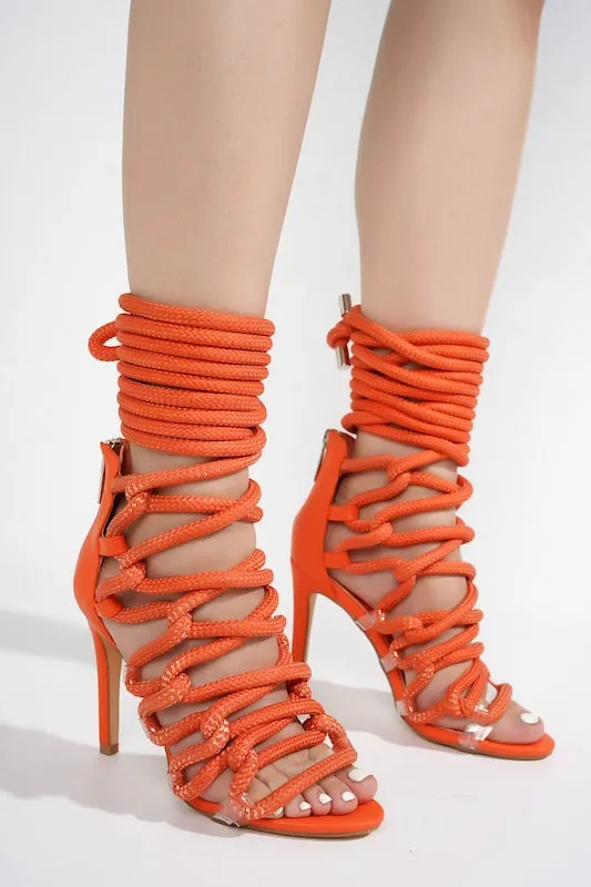 Thick Lace Rope Heels