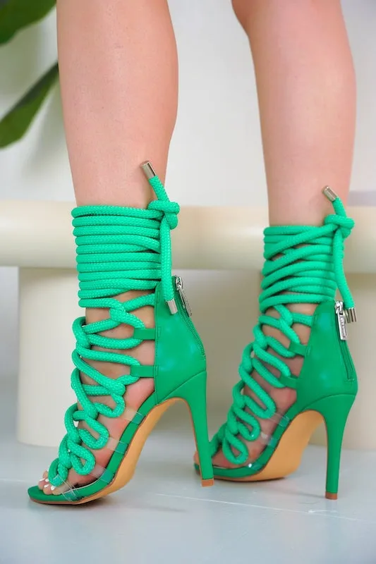 Thick Lace Rope Heels