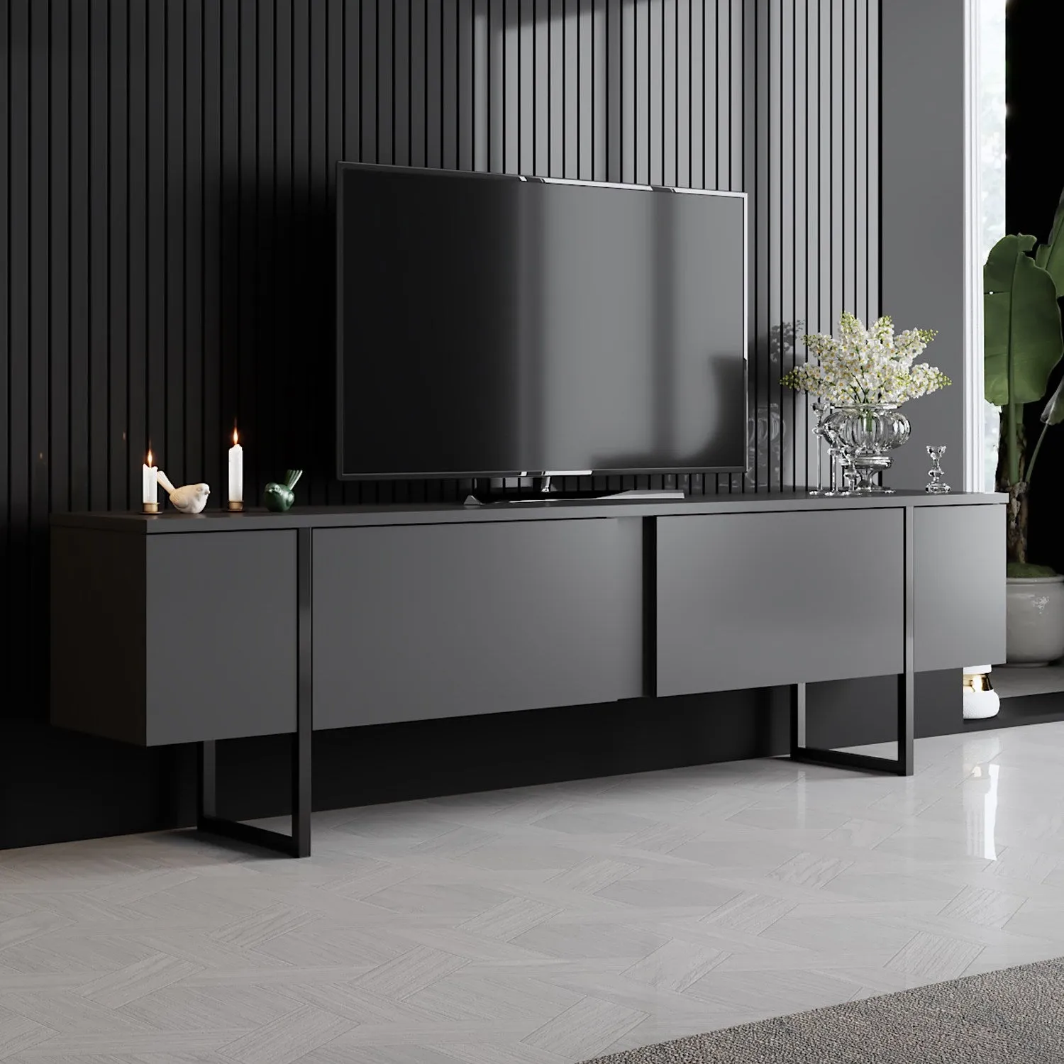 TV Stand Luxe - Anthracite Black