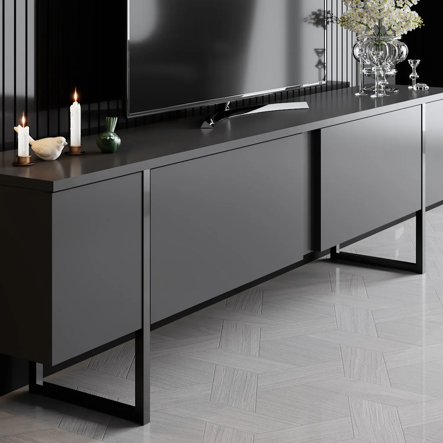 TV Stand Luxe - Anthracite Black