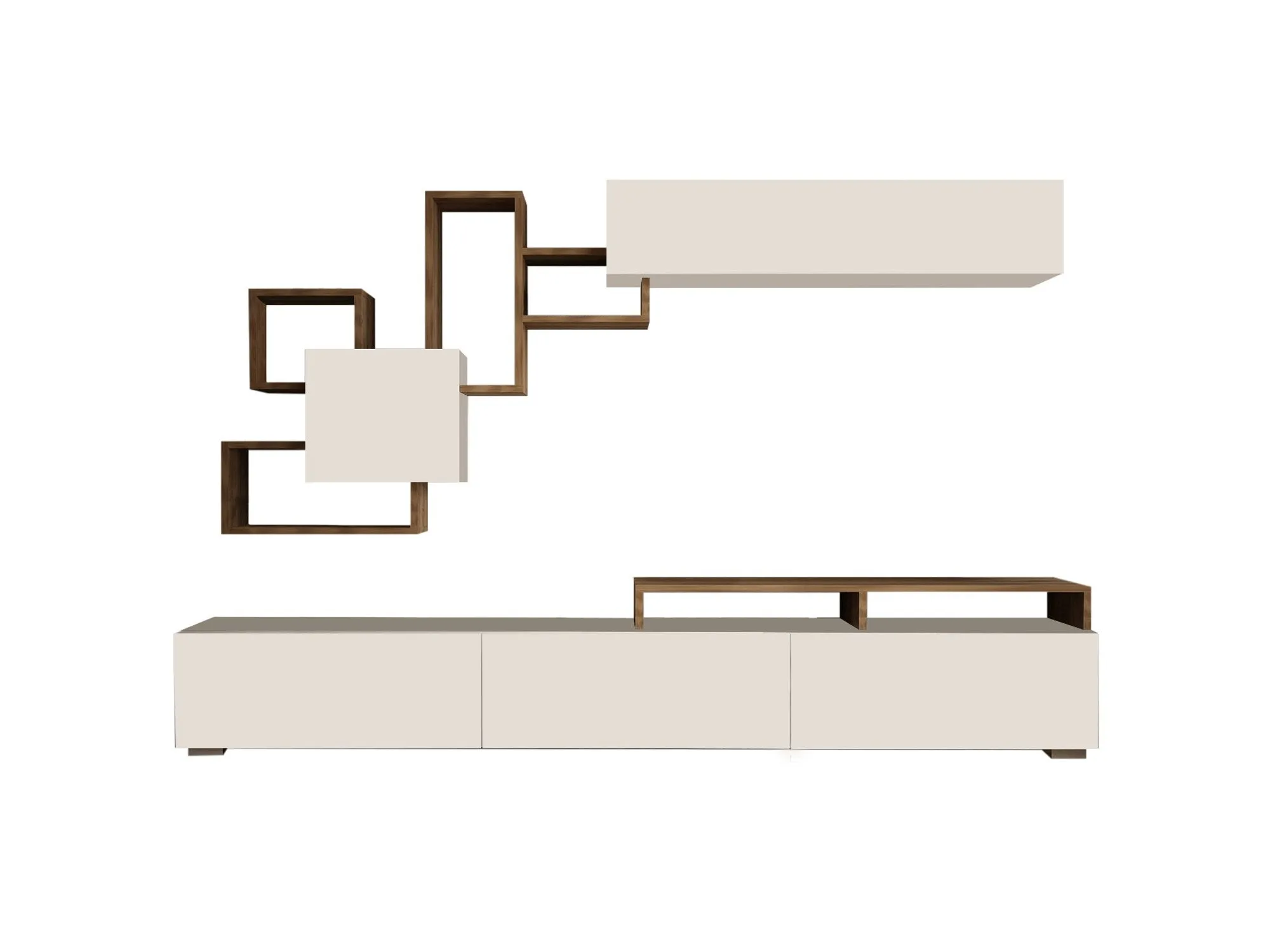 TV Unit Elit - White, Walnut