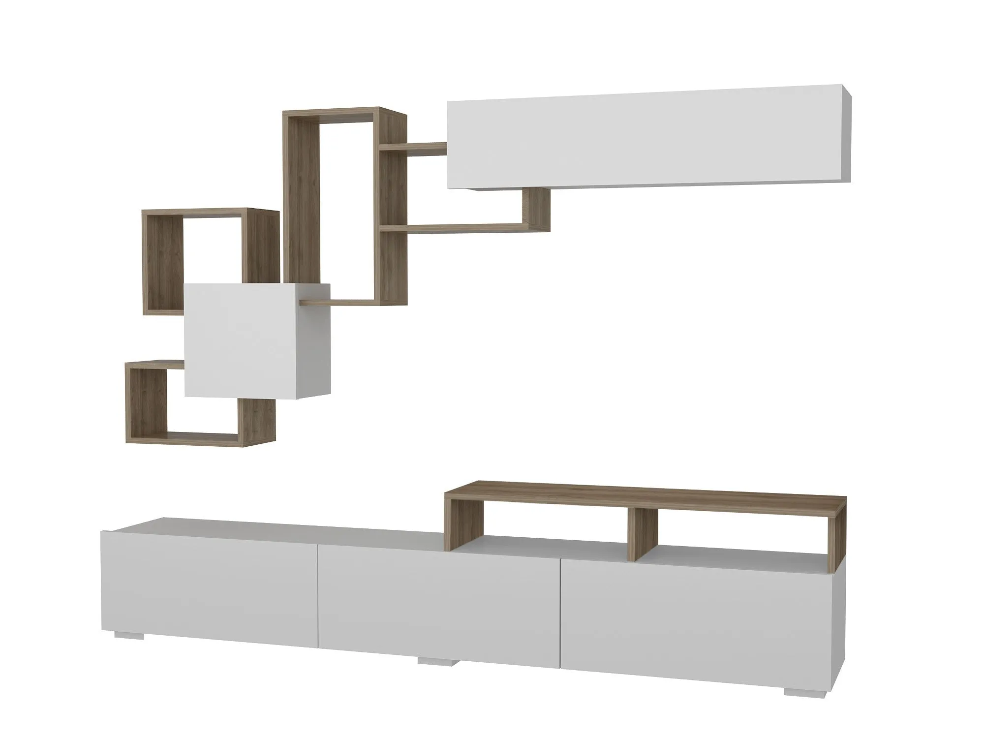 TV Unit Elit - White, Walnut