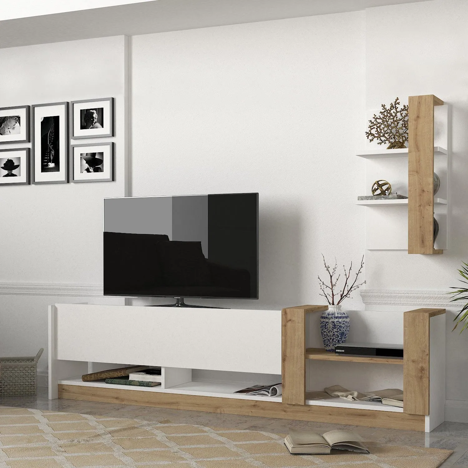 TV Unit Kazablanka - White, Sapphire