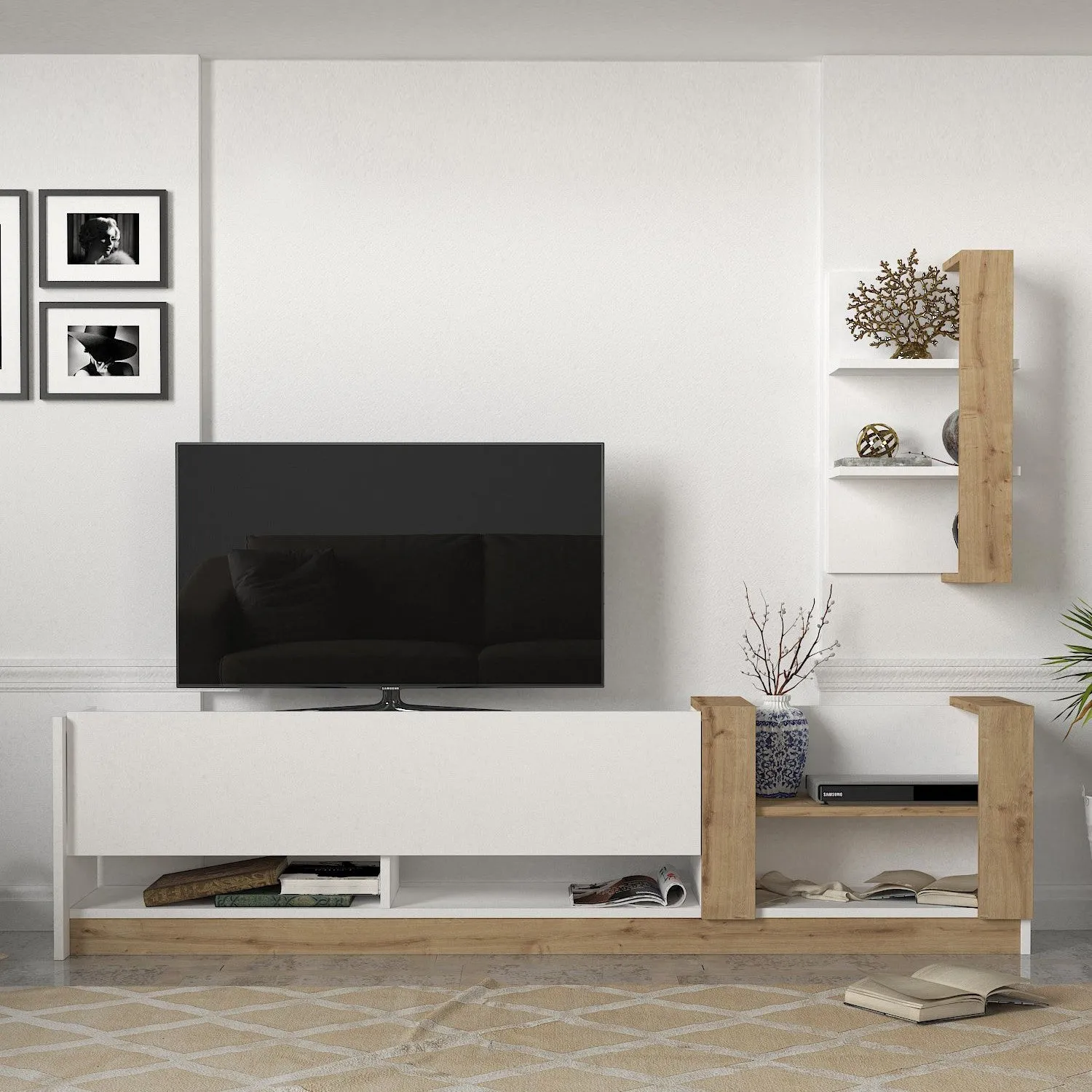 TV Unit Kazablanka - White, Sapphire