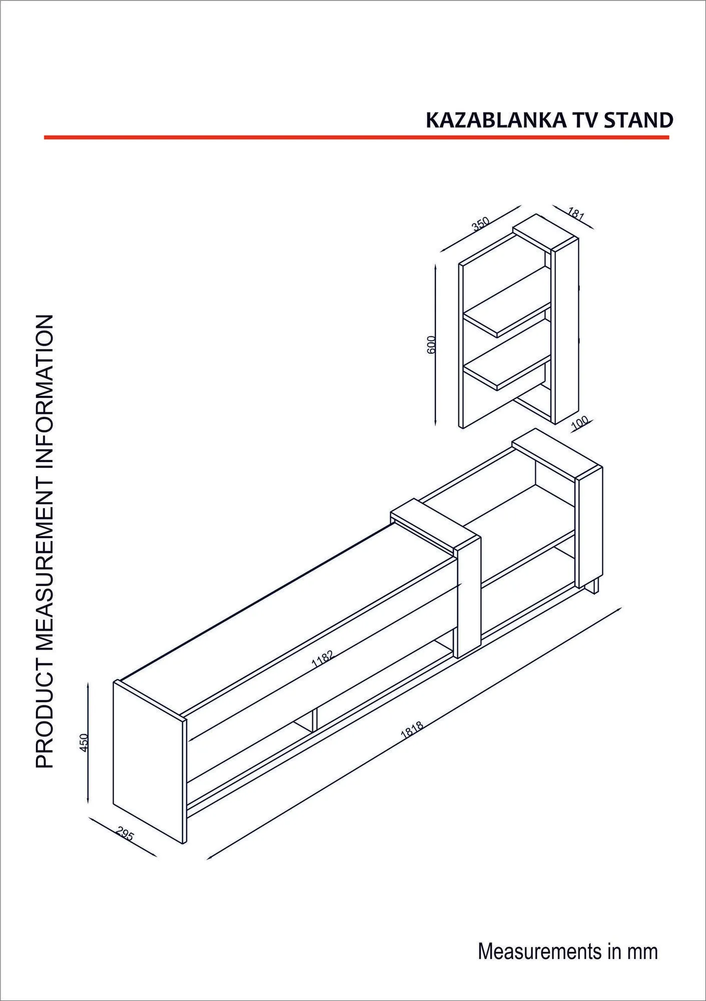 TV Unit Kazablanka - White, Sapphire