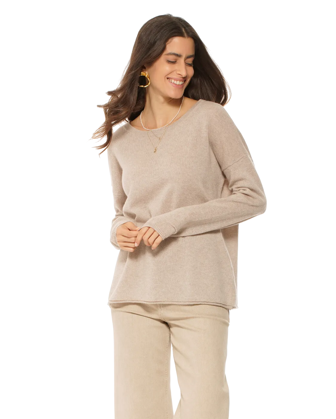 Women's Pure Cashmere Lounge Sweater Beige