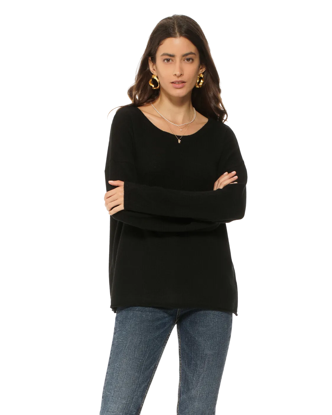 Women's Pure Cashmere Lounge Sweater Black