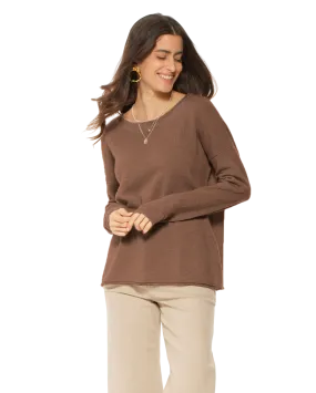 Women's Pure Cashmere Lounge Sweater Brown