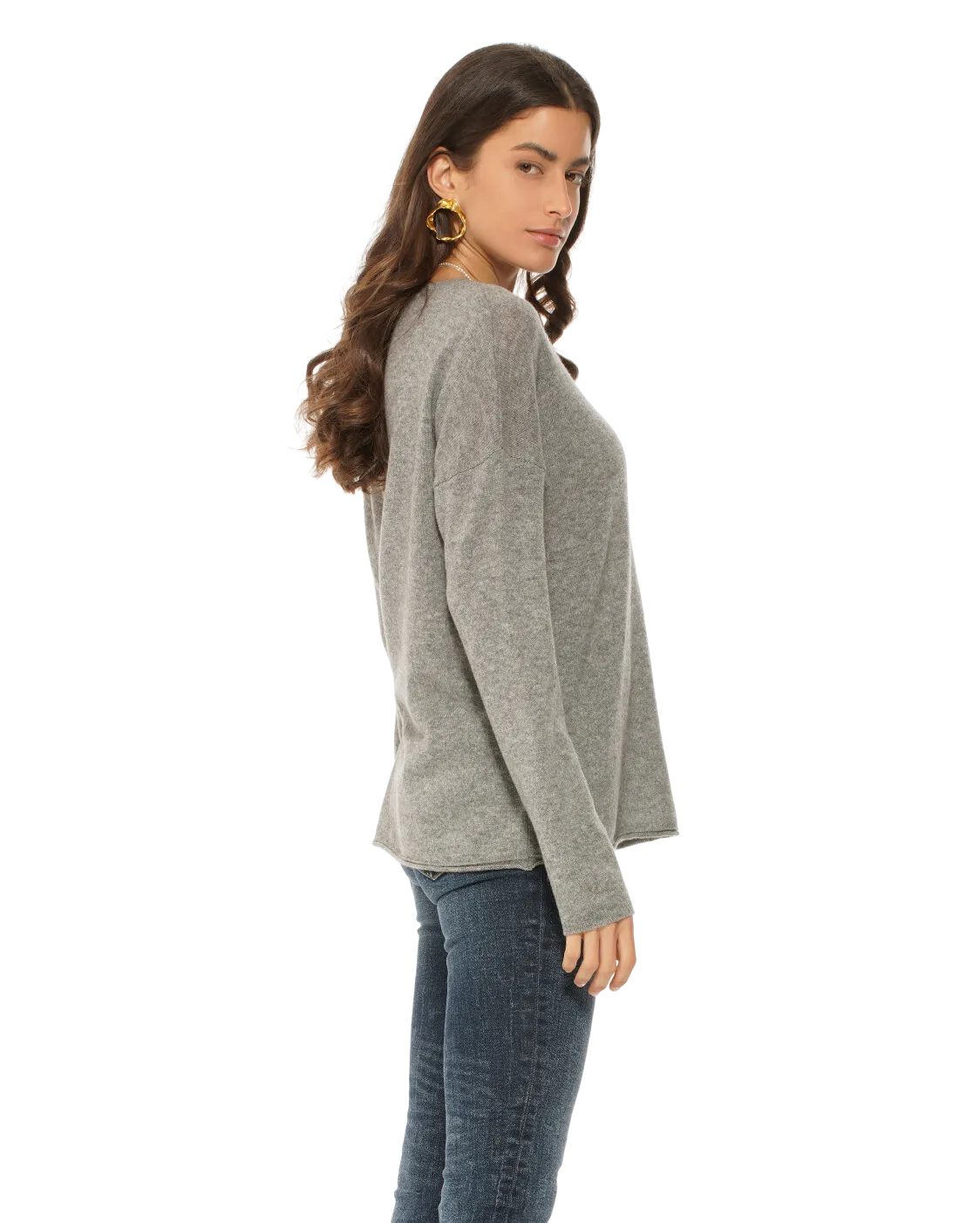 Women's Pure Cashmere Lounge Sweater Medium Grey