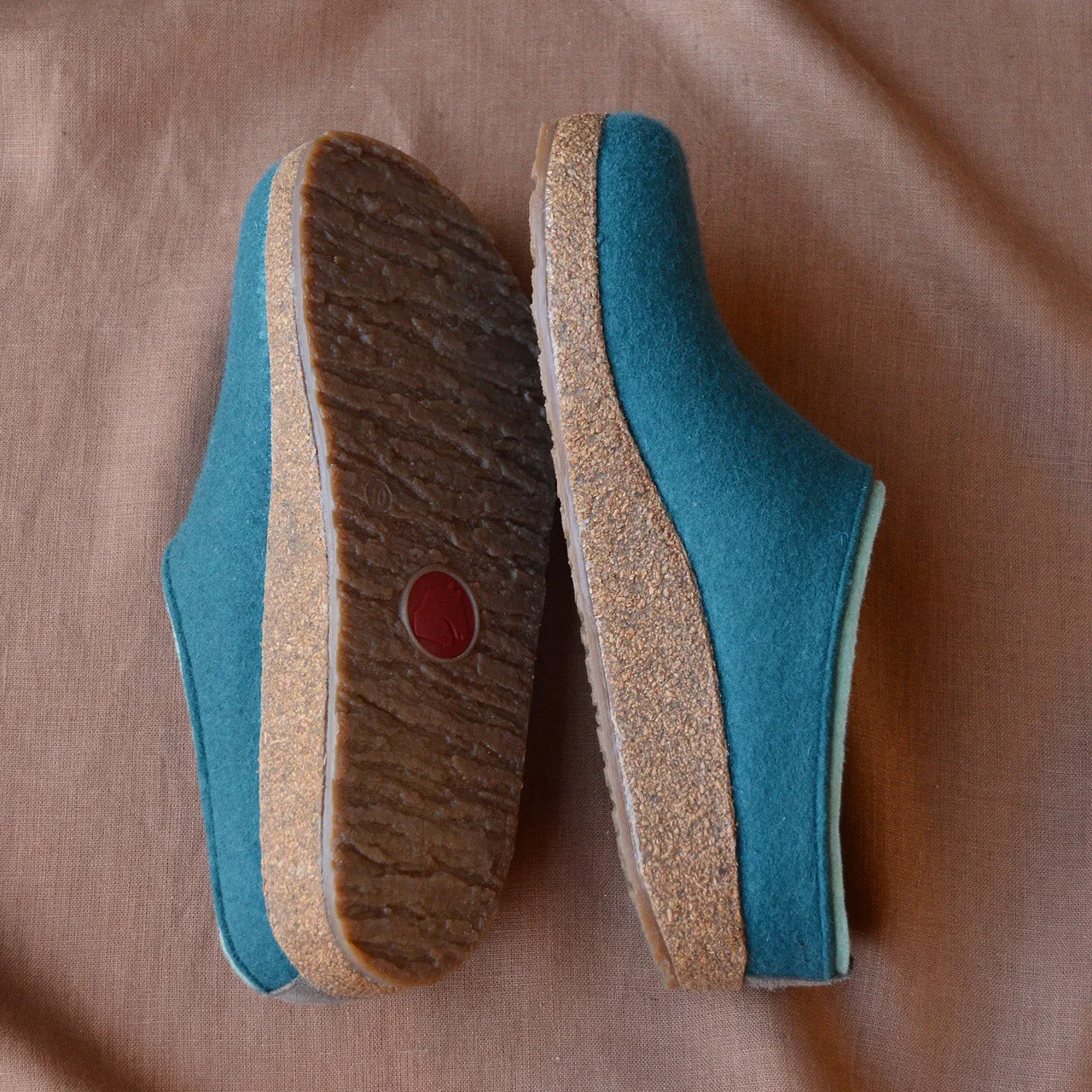 Wool Felt Clogs - Kris - Turquoise (Adults 36-42)