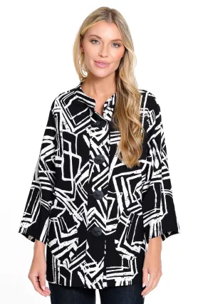 Woven Printed Jacket - Black/White Print